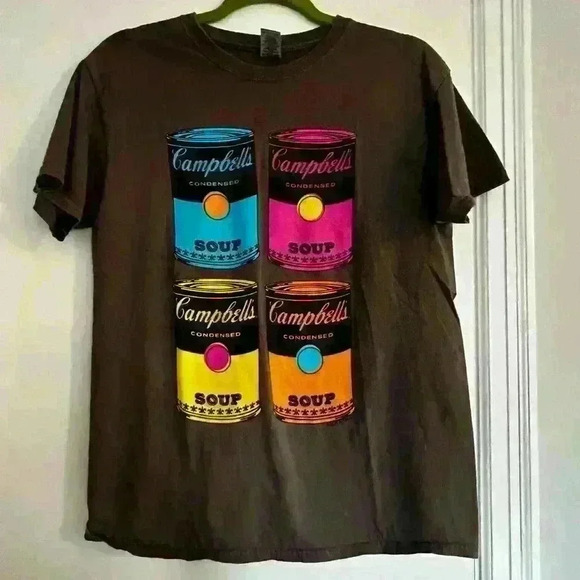 Women’s Andy Warhol Campbell’s Soup Colorful Short  Sleeve Graphic Tee. Sz: M. - Picture 1 of 7